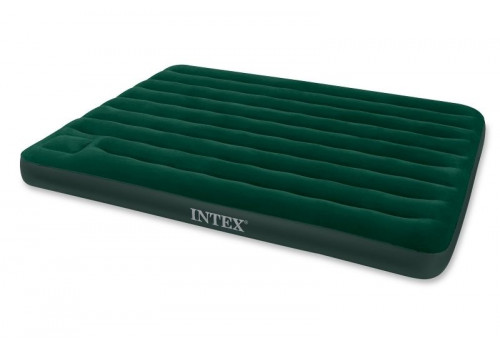 Двуспальный надувной матрас Intex Downy Bed (Queen) с насосом, 152х203х22 см 66929