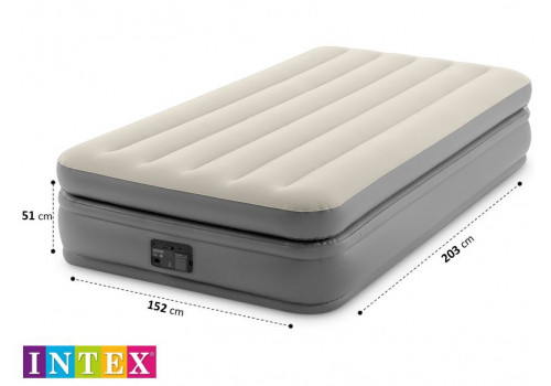 Двухспальная надувная кровать Intex, 152х203х51см+встроенный насос, 64164